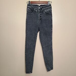 KanCan Worn Black High Waist Skinny Jeans